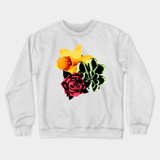 Rose, Daffodil and shamrock Crewneck Sweatshirt